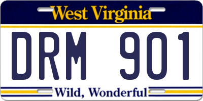 WV license plate DRM901