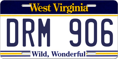 WV license plate DRM906