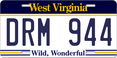 WV license plate DRM944