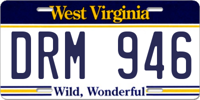 WV license plate DRM946