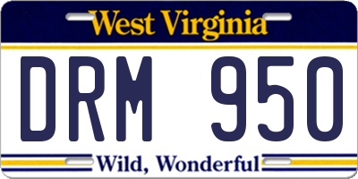 WV license plate DRM950