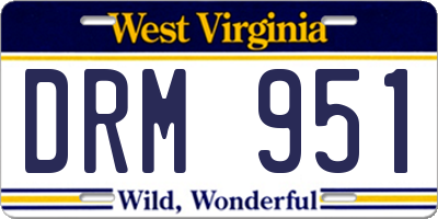 WV license plate DRM951