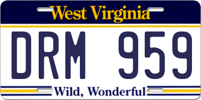 WV license plate DRM959