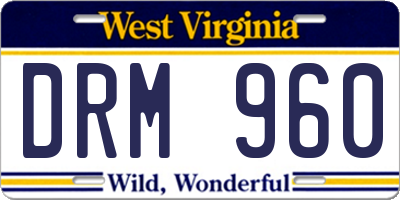 WV license plate DRM960