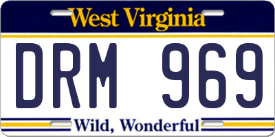 WV license plate DRM969