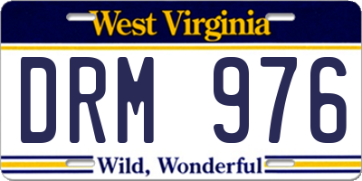 WV license plate DRM976