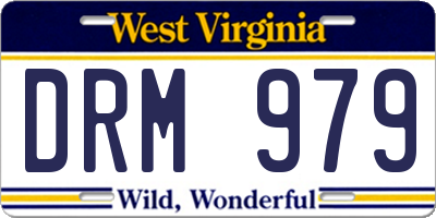 WV license plate DRM979