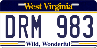 WV license plate DRM983