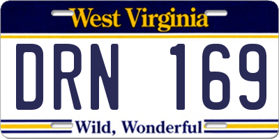 WV license plate DRN169