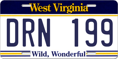 WV license plate DRN199