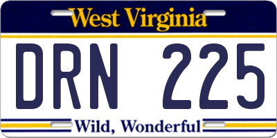 WV license plate DRN225