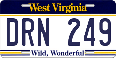 WV license plate DRN249