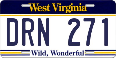 WV license plate DRN271