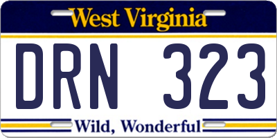WV license plate DRN323