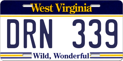 WV license plate DRN339