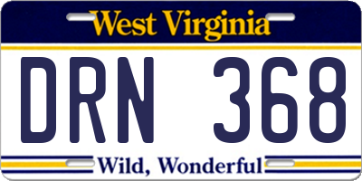 WV license plate DRN368