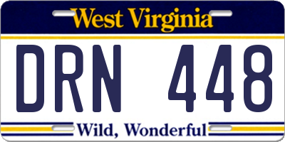 WV license plate DRN448