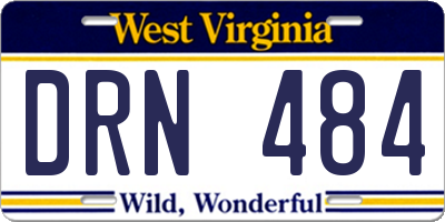 WV license plate DRN484