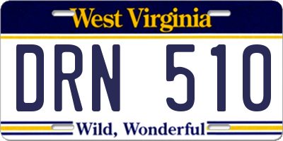 WV license plate DRN510