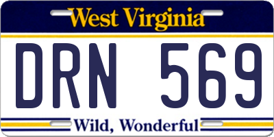 WV license plate DRN569