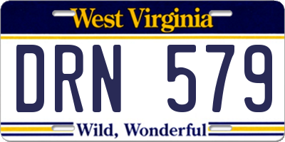 WV license plate DRN579