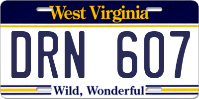 WV license plate DRN607