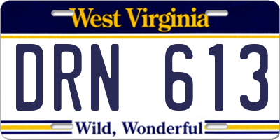 WV license plate DRN613