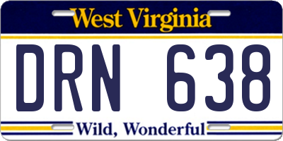 WV license plate DRN638