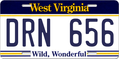 WV license plate DRN656
