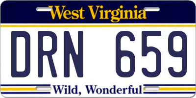 WV license plate DRN659