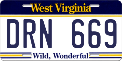 WV license plate DRN669