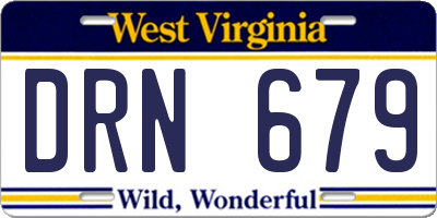 WV license plate DRN679