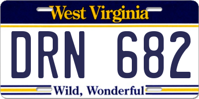 WV license plate DRN682