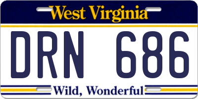 WV license plate DRN686