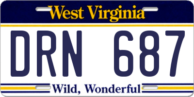 WV license plate DRN687