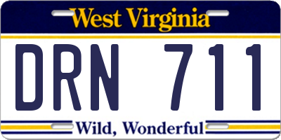 WV license plate DRN711