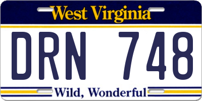 WV license plate DRN748