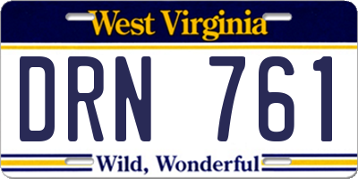 WV license plate DRN761