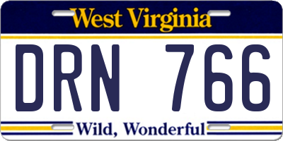 WV license plate DRN766