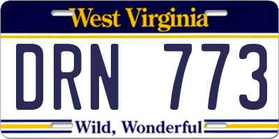 WV license plate DRN773