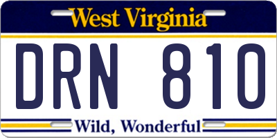 WV license plate DRN810