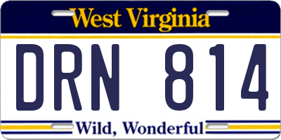 WV license plate DRN814