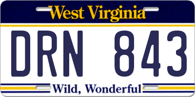 WV license plate DRN843