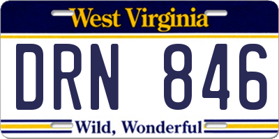 WV license plate DRN846