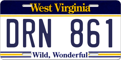 WV license plate DRN861