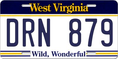 WV license plate DRN879