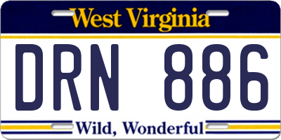WV license plate DRN886