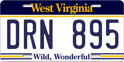 WV license plate DRN895