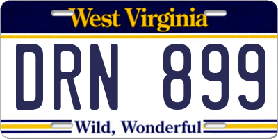 WV license plate DRN899
