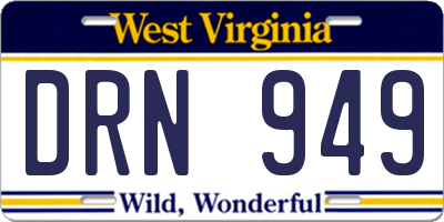 WV license plate DRN949